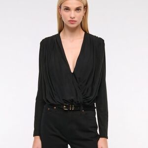 Abercrombie & Fitch Black Drape Bodysuit